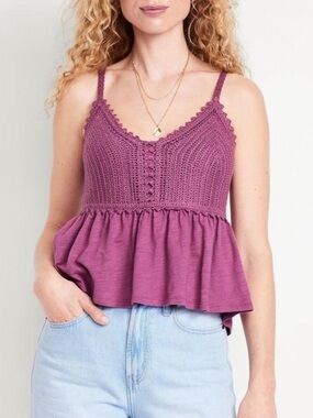 Old Navy Crochet Peplum Tank